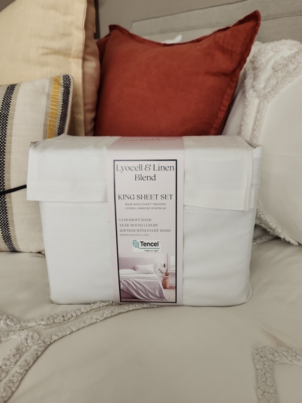 Tencel & Linen Blend King Sheet Set – White